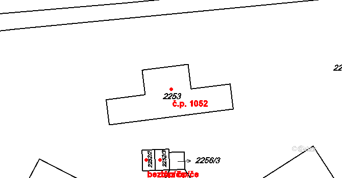 Sokolov 1052 na parcele st. 2253 v KÚ Sokolov, Katastrální mapa