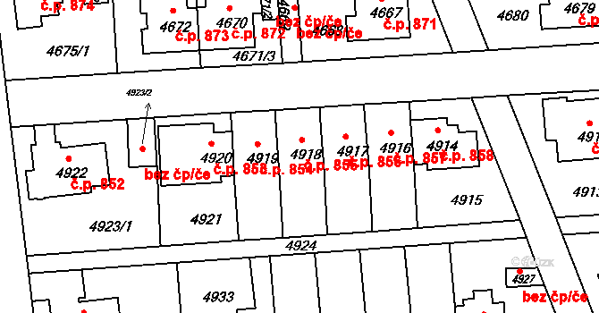 Záběhlice 855, Praha na parcele st. 4918 v KÚ Záběhlice, Katastrální mapa