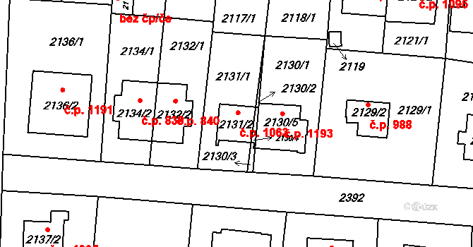 Suchdol 1063, Praha na parcele st. 2131/2 v KÚ Suchdol, Katastrální mapa