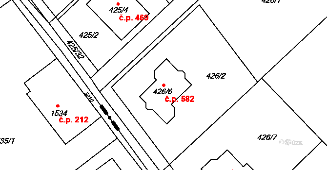 Krmelín 582 na parcele st. 426/6 v KÚ Krmelín, Katastrální mapa
