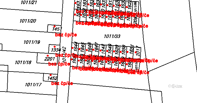 Český Brod 39875253 na parcele st. 1648 v KÚ Český Brod, Katastrální mapa