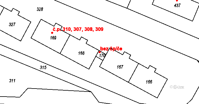 Žandov 41772253 na parcele st. 170 v KÚ Žandov u České Lípy, Katastrální mapa