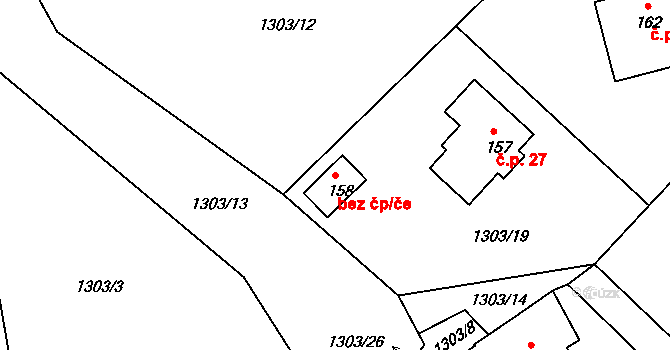 Chroboly 46152253 na parcele st. 158 v KÚ Leptač, Katastrální mapa
