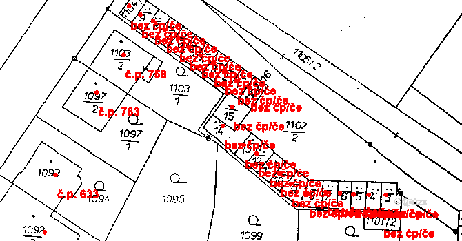 Poděbrady 48096253 na parcele st. 1102/15 v KÚ Poděbrady, Katastrální mapa