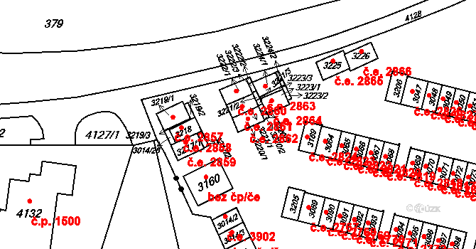 Podlesí 2862, Havířov na parcele st. 3220/1 v KÚ Bludovice, Katastrální mapa