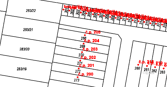 Malá Skalice 204, Česká Skalice na parcele st. 269 v KÚ Malá Skalice, Katastrální mapa