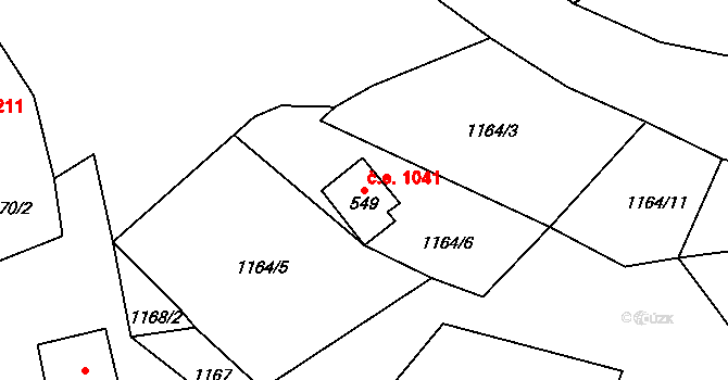 Janov nad Nisou 1041 na parcele st. 549 v KÚ Janov nad Nisou, Katastrální mapa