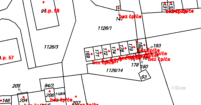 Sytno 437 na parcele st. 171 v KÚ Sytno, Katastrální mapa