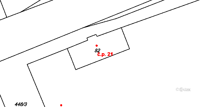 Skalka 21, Drásov na parcele st. 82 v KÚ Drásov u Příbramě, Katastrální mapa