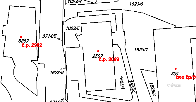 Dvůr Králové nad Labem 2069 na parcele st. 2507 v KÚ Dvůr Králové nad Labem, Katastrální mapa