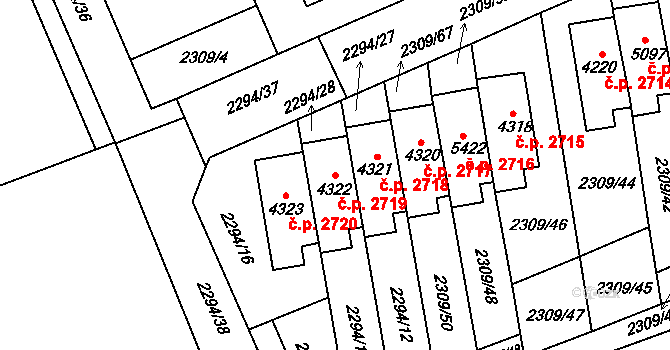 Dvůr Králové nad Labem 2719 na parcele st. 4322 v KÚ Dvůr Králové nad Labem, Katastrální mapa