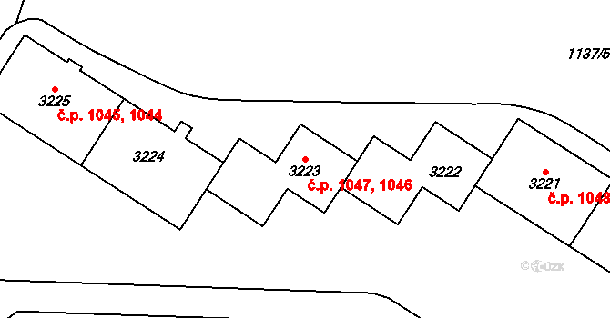 Bolevec 1046,1047, Plzeň na parcele st. 3222 v KÚ Bolevec, Katastrální mapa