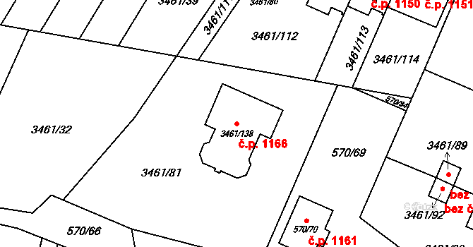 Svinov 1166, Ostrava na parcele st. 3461/138 v KÚ Svinov, Katastrální mapa