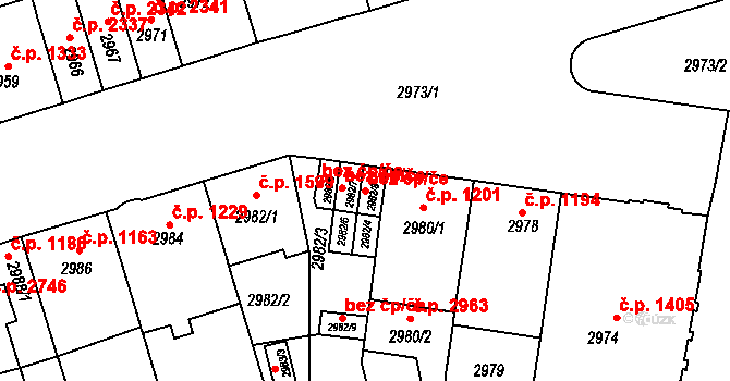 Brno 39484254 na parcele st. 2982/8 v KÚ Královo Pole, Katastrální mapa