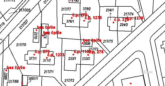 Sezimovo Ústí 40918254 na parcele st. 2906 v KÚ Sezimovo Ústí, Katastrální mapa