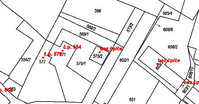 Jemnice 43383254 na parcele st. 570/2 v KÚ Jemnice, Katastrální mapa