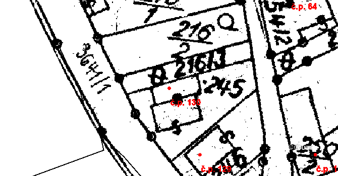 Chodská Lhota 130 na parcele st. 245 v KÚ Chodská Lhota, Katastrální mapa