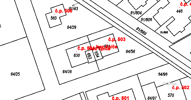 Nupaky 100235255 na parcele st. 654 v KÚ Nupaky, Katastrální mapa