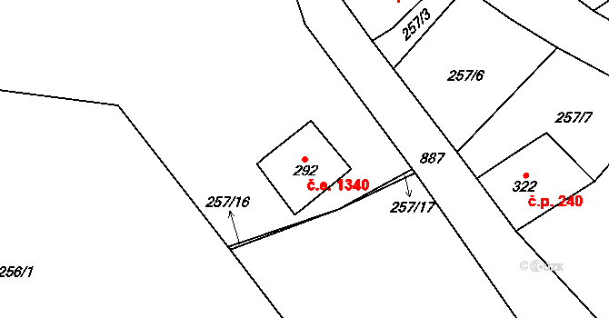 Hraničná 1340, Janov nad Nisou na parcele st. 292 v KÚ Hraničná nad Nisou, Katastrální mapa