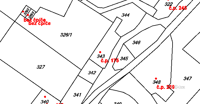 Semily 175 na parcele st. 343 v KÚ Semily, Katastrální mapa