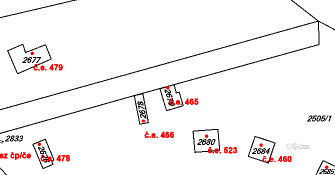 Káraný 465 na parcele st. 2679 v KÚ Káraný, Katastrální mapa
