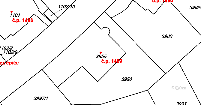Dejvice 1489, Praha na parcele st. 3955 v KÚ Dejvice, Katastrální mapa