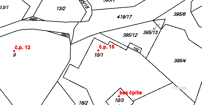 Nosákov 15, Jankov na parcele st. 10/1 v KÚ Nosákov, Katastrální mapa