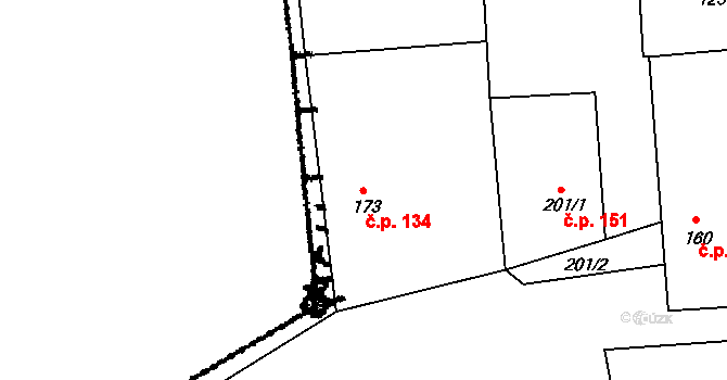 Smetanova Lhota 134 na parcele st. 173 v KÚ Smetanova Lhota, Katastrální mapa