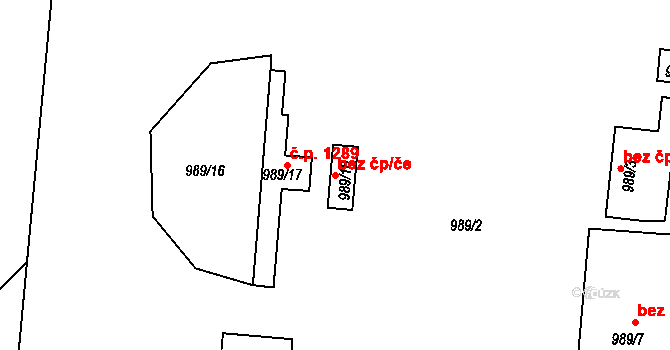 Svatobořice-Mistřín 38723255 na parcele st. 989/18 v KÚ Mistřín, Katastrální mapa