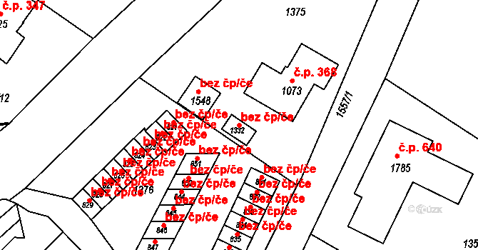 Čerčany 39336255 na parcele st. 1332 v KÚ Čerčany, Katastrální mapa