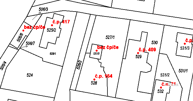 Zruč-Senec 39666255 na parcele st. 527/2 v KÚ Senec u Plzně, Katastrální mapa