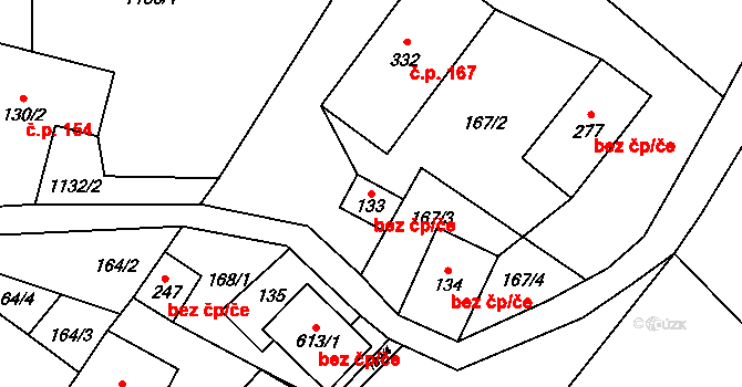 Bozkov 41372255 na parcele st. 133 v KÚ Bozkov, Katastrální mapa
