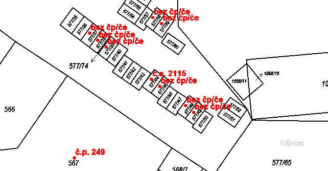 Dolní Rychnov 42043255 na parcele st. 577/45 v KÚ Dolní Rychnov, Katastrální mapa