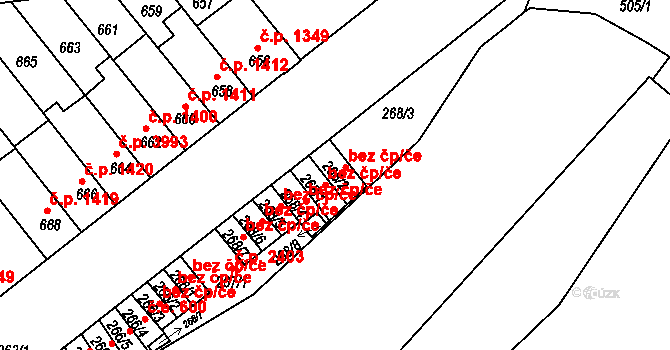 Brno 45567255 na parcele st. 268/2 v KÚ Židenice, Katastrální mapa