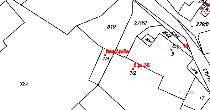 Ratboř 46105255 na parcele st. 1/4 v KÚ Sedlov, Katastrální mapa