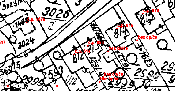Květná 684, Strání na parcele st. 813 v KÚ Strání, Katastrální mapa