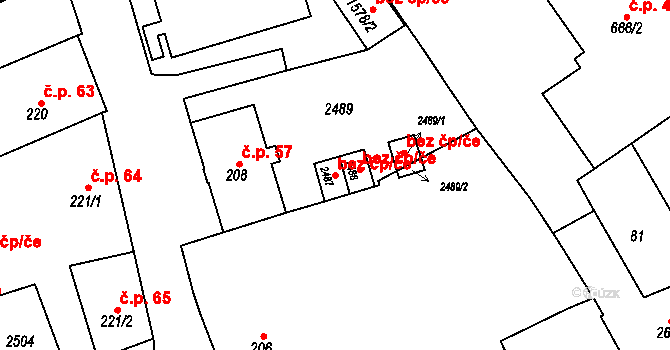 Uničov 47384255 na parcele st. 2487 v KÚ Uničov, Katastrální mapa