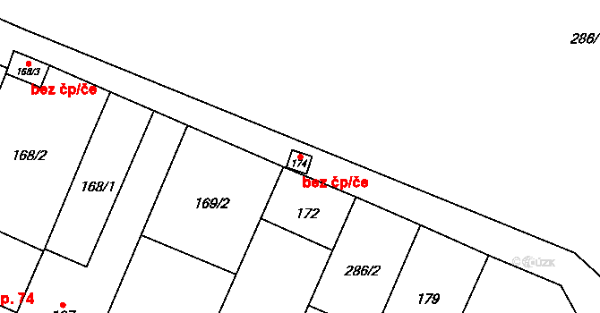 Bezkov 47459255 na parcele st. 174 v KÚ Bezkov, Katastrální mapa