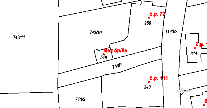 Česká Kamenice 49409255 na parcele st. 549 v KÚ Dolní Kamenice, Katastrální mapa