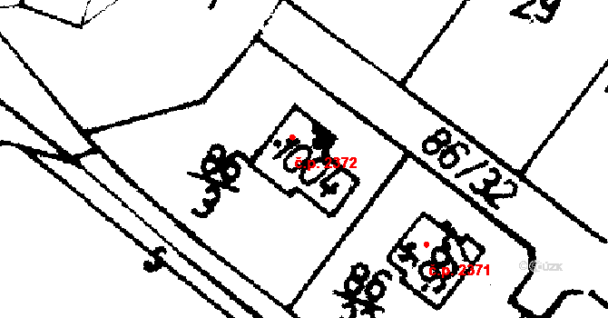 Podlusky 2372, Roudnice nad Labem na parcele st. 1004 v KÚ Podlusky, Katastrální mapa