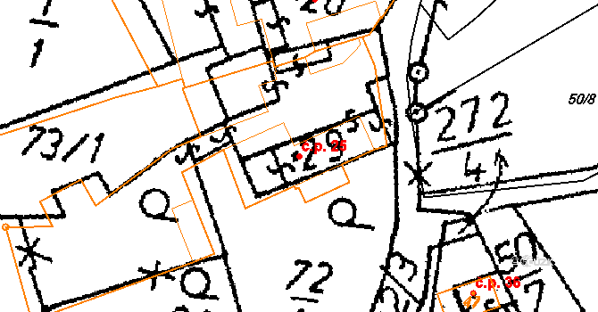 Lipina 25, Zbraslavice na parcele st. 29 v KÚ Lipina u Zruče nad Sázavou, Katastrální mapa
