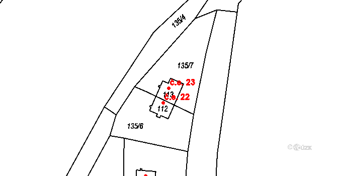 Malovidy 23, Rataje nad Sázavou na parcele st. 113 v KÚ Malovidy, Katastrální mapa