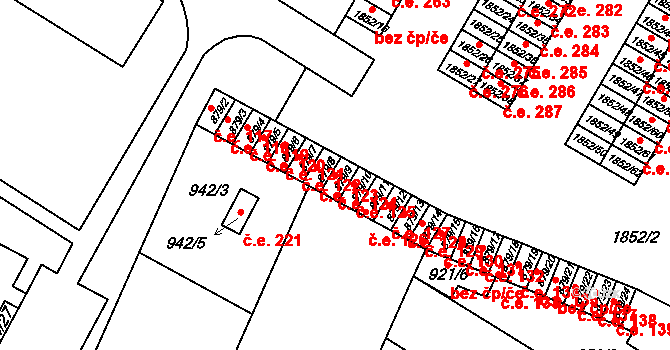 Hrušovany u Brna 124 na parcele st. 879/9 v KÚ Hrušovany u Brna, Katastrální mapa