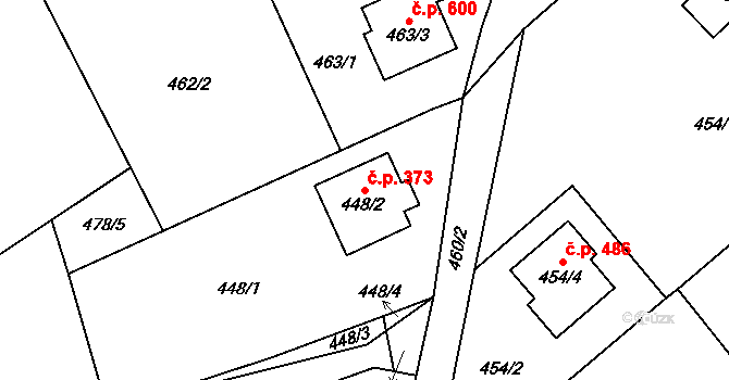 Krmelín 373 na parcele st. 448/2 v KÚ Krmelín, Katastrální mapa