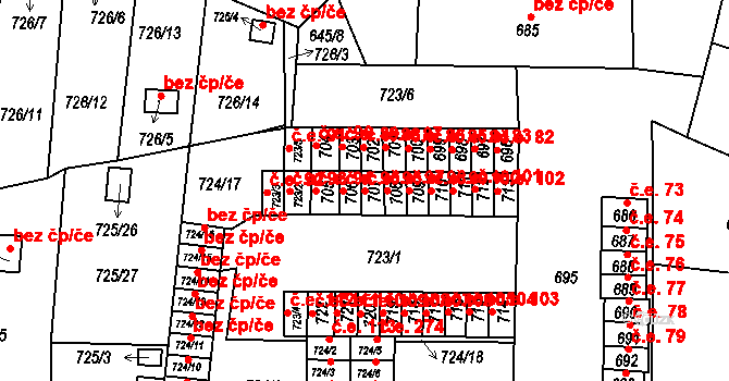 Miřetice u Klášterce nad Ohří 96, Klášterec nad Ohří na parcele st. 707 v KÚ Miřetice u Klášterce nad Ohří, Katastrální mapa
