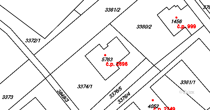 Rakovník II 2696, Rakovník na parcele st. 5763 v KÚ Rakovník, Katastrální mapa