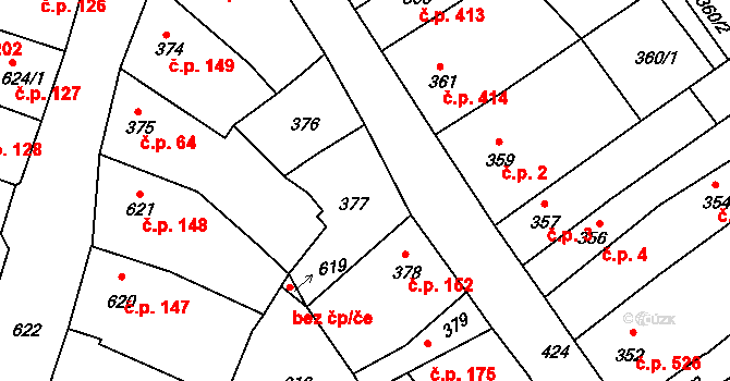Předměstí 151, Litoměřice na parcele st. 377 v KÚ Litoměřice, Katastrální mapa