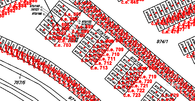 Štětí 711 na parcele st. 973/146 v KÚ Štětí I, Katastrální mapa