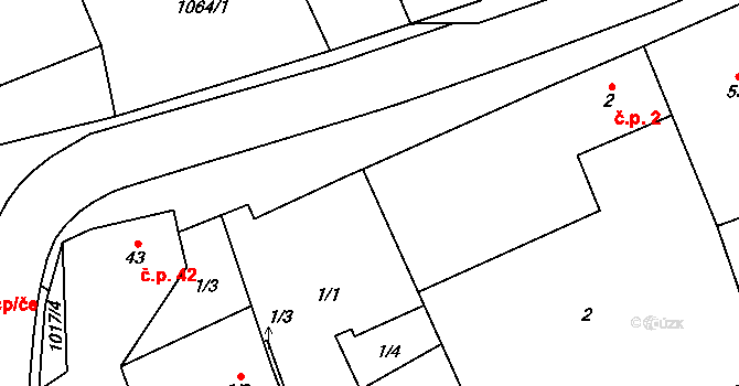 Štěpánov nad Svratkou 1 na parcele st. 1/1 v KÚ Štěpánov nad Svratkou, Katastrální mapa