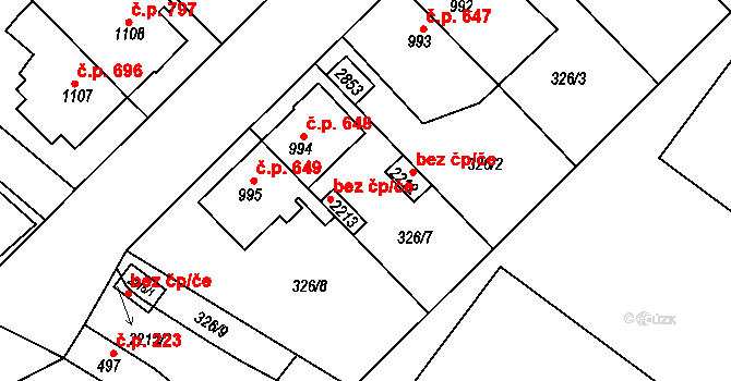 Čáslav 38268256 na parcele st. 2213 v KÚ Čáslav, Katastrální mapa